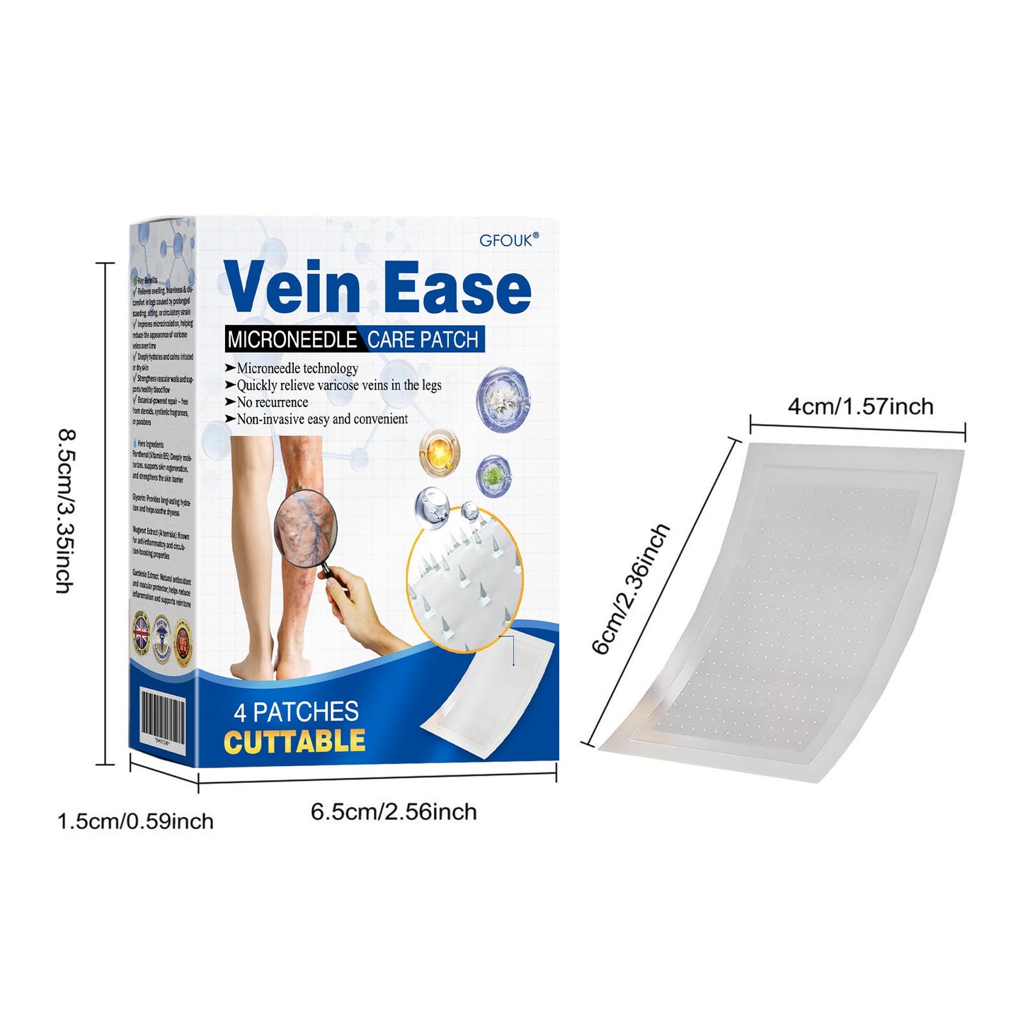 🌿🌿GFOUK® VeinEase Microneedle Care Patch⚡Instant Relief, Long-Term Results