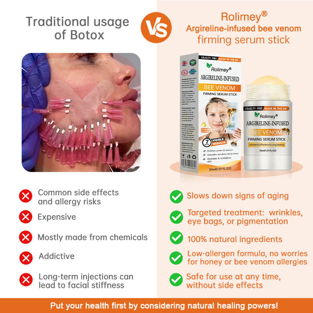 💫Made and Shipped from UK🇬🇧 Rolimey® Argireline-infused Bee Venom Firming Serum Stick(⏳LAST DAY 70% OFF)✨
