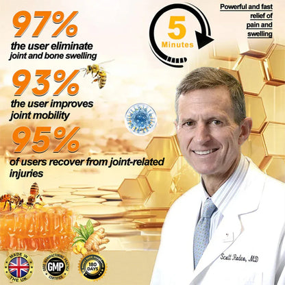 👨‍⚕️Official Shop:Rolimey® Bee Venom Pain Relief Bone Healing Cream 👨‍⚕️(Reduction of joint swelling, pain, stiffness, redness, heat, muscle soreness and joint fatigue)
