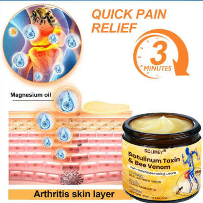👨‍⚕️Official Shop:Rolimey® Bee Venom Pain Relief Bone Healing Cream 👨‍⚕️(Reduction of joint swelling, pain, stiffness, redness, heat, muscle soreness and joint fatigue)