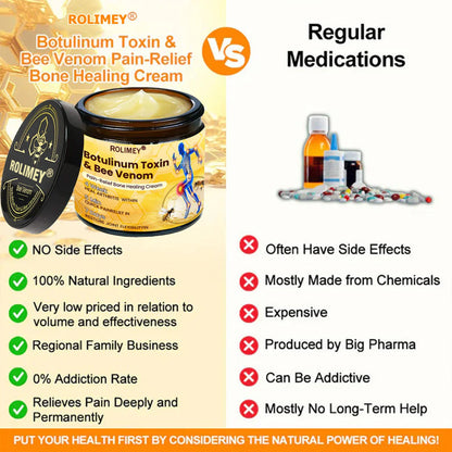 👨‍⚕️Official Shop:Rolimey® Bee Venom Pain Relief Bone Healing Cream 👨‍⚕️(Reduction of joint swelling, pain, stiffness, redness, heat, muscle soreness and joint fatigue)