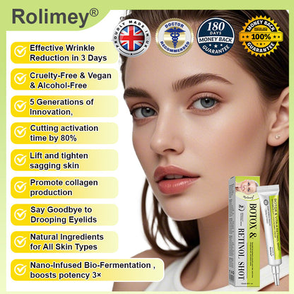 🌟👨‍⚕️Made and shipped from the UK 💫Rolimey® Botox & Vita-A Retinol Shot Wrinkle-Lift Tightening cream - Last Day Promotion 70% OFF