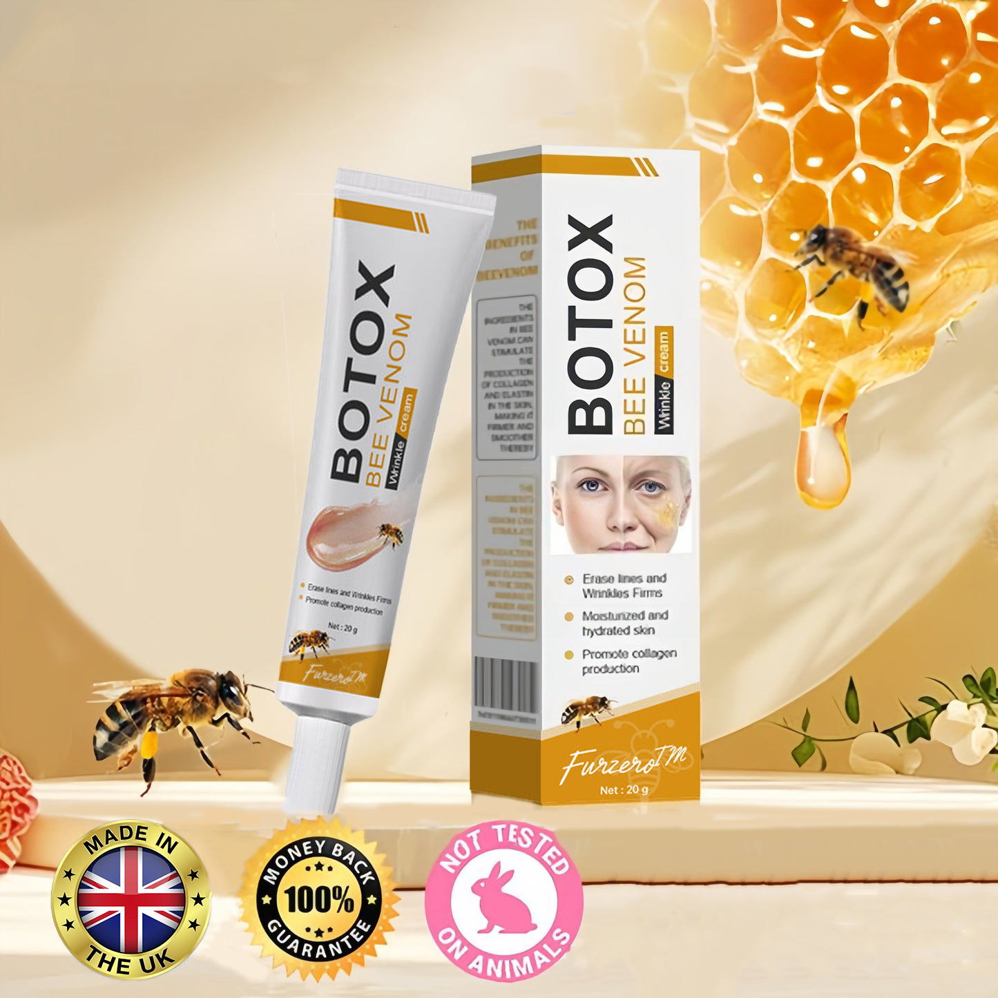 (💎💎Made and Shipped from UK✅) Furzero™ Botox Bee Venom Wrinkle Removal Cream- LAST DAY 70% OFF